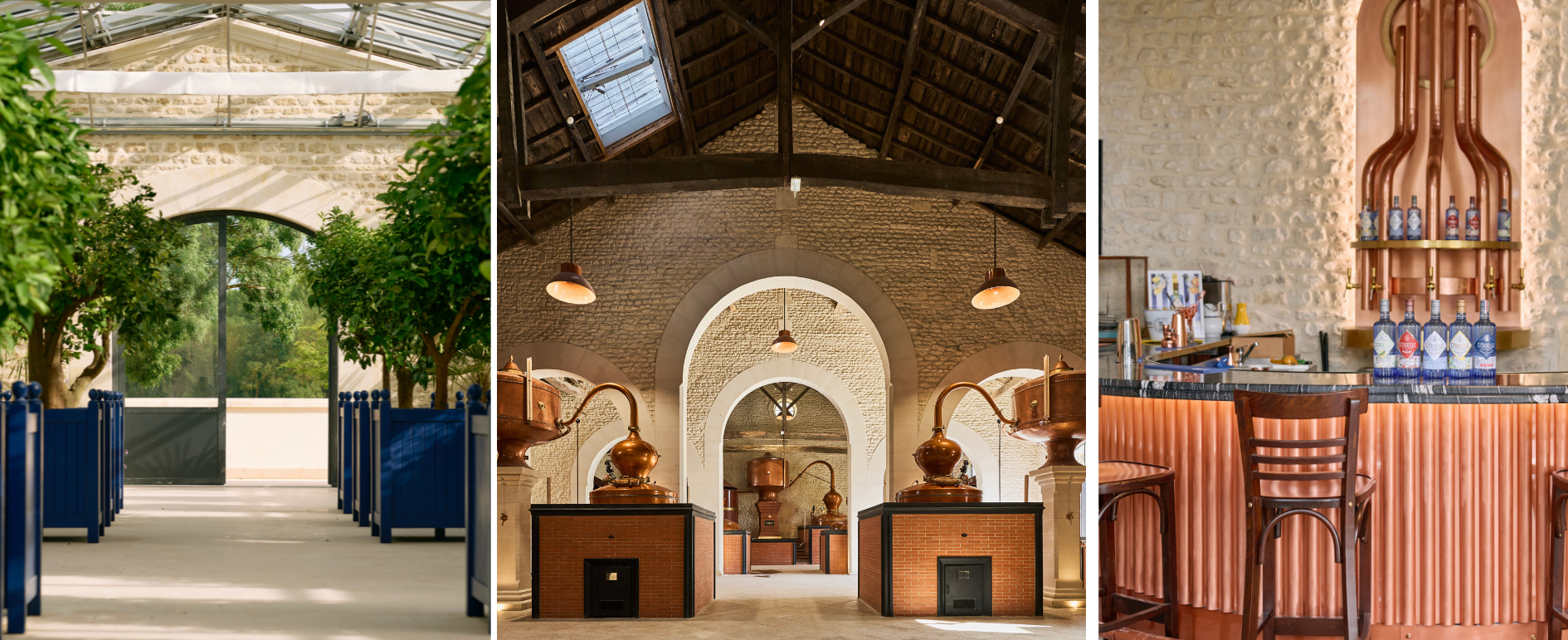 La salle des alambics et chais de la distillerie Maison Ferrand